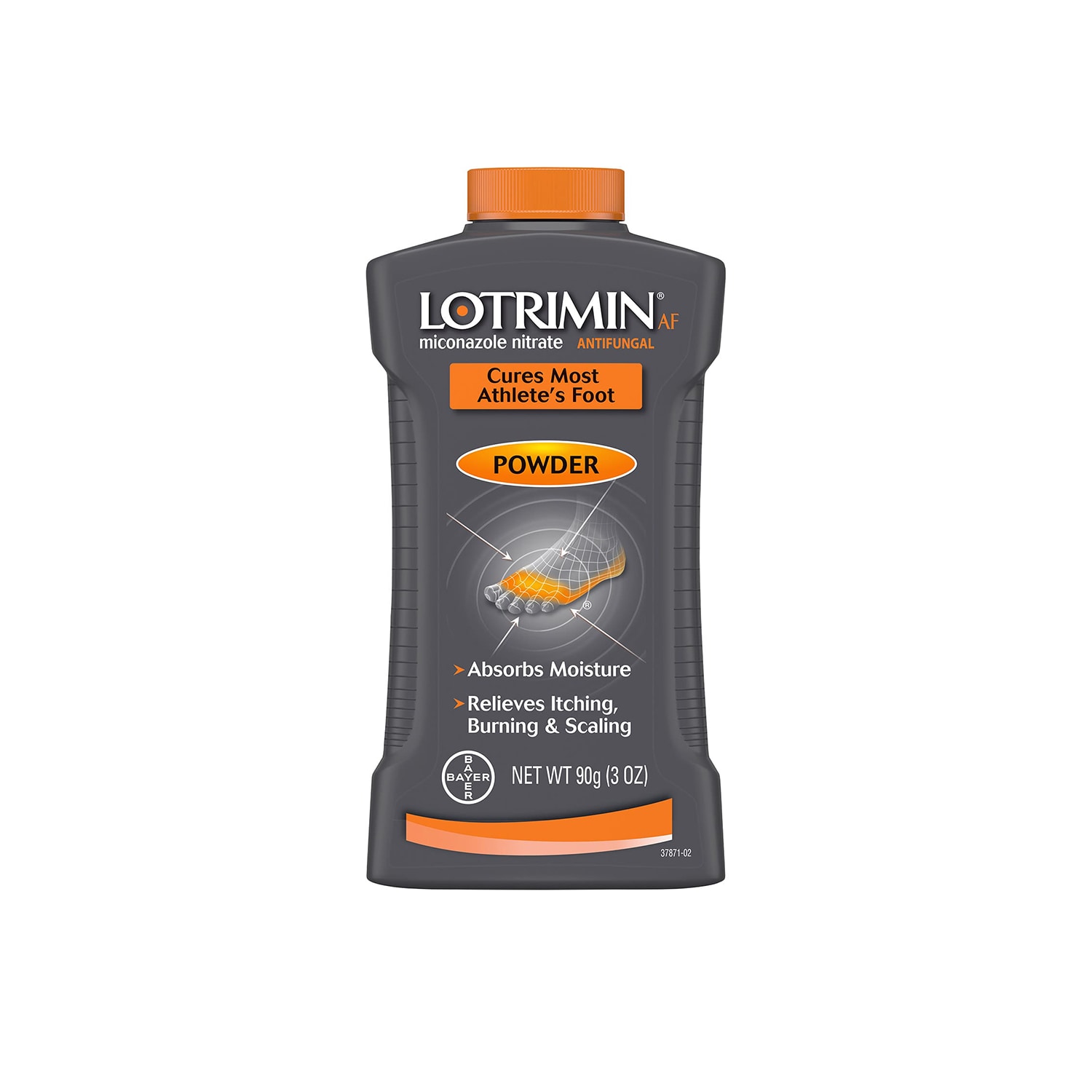 lotrimin athlete's foot powder gris y naranja 