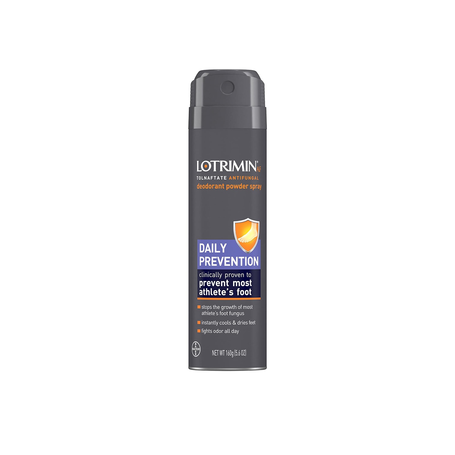 grey bottle of lotrimin deodorant athletes foot powder spray 