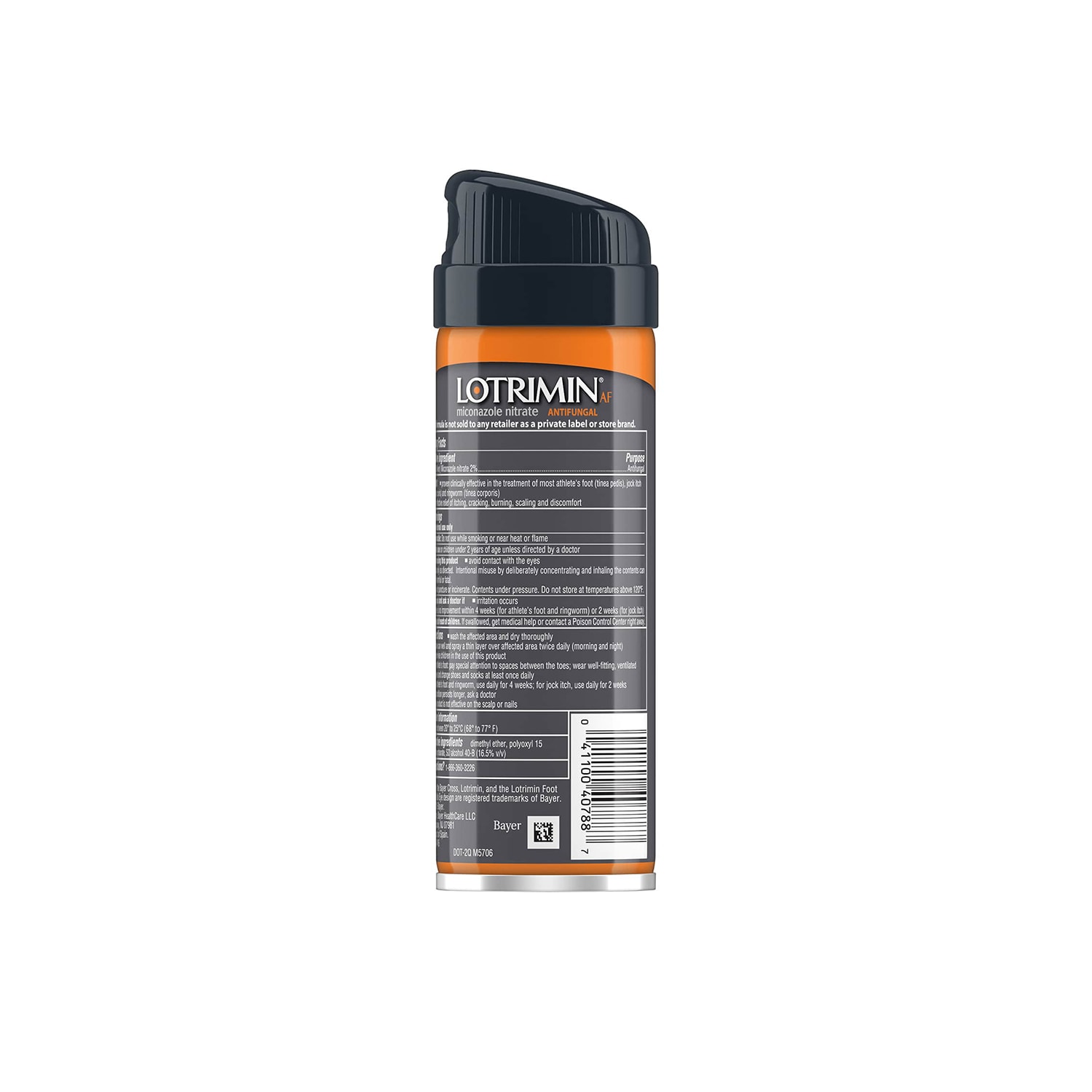 reverso del lotrimin liquid deodorant spray para el pie de atleta