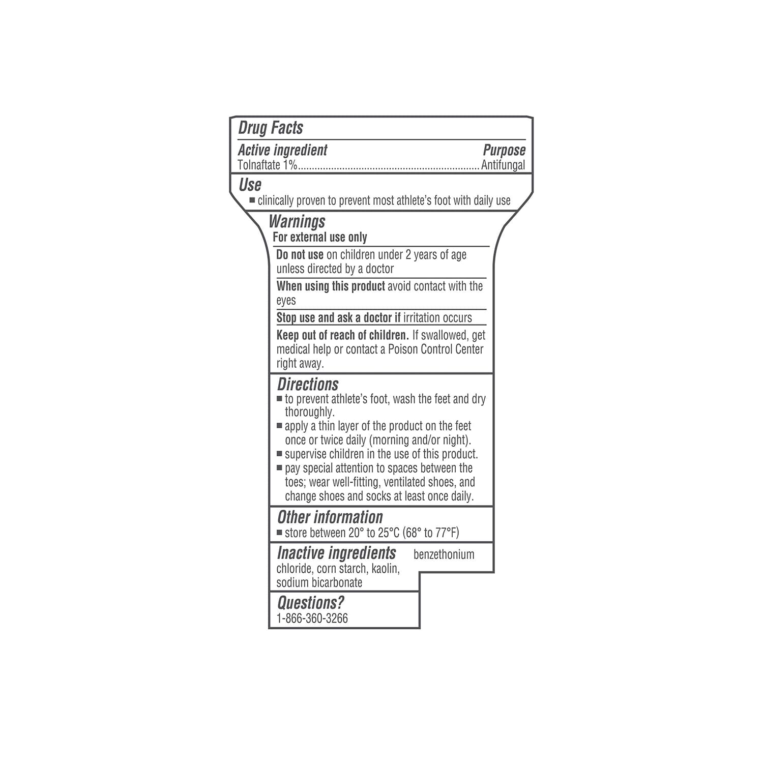 drug facts of grey bottle of lotrimin athlete's foot powder spray