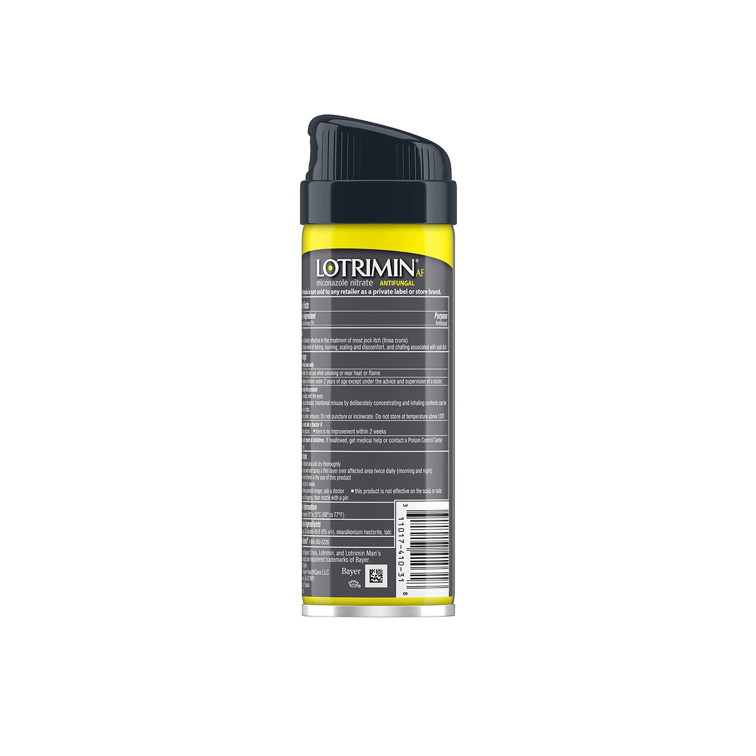 back of lotrimin powder spray can 