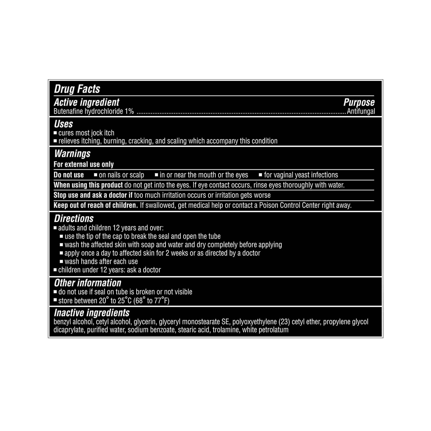 details of yellow and black box of lotrimin jock itch cream