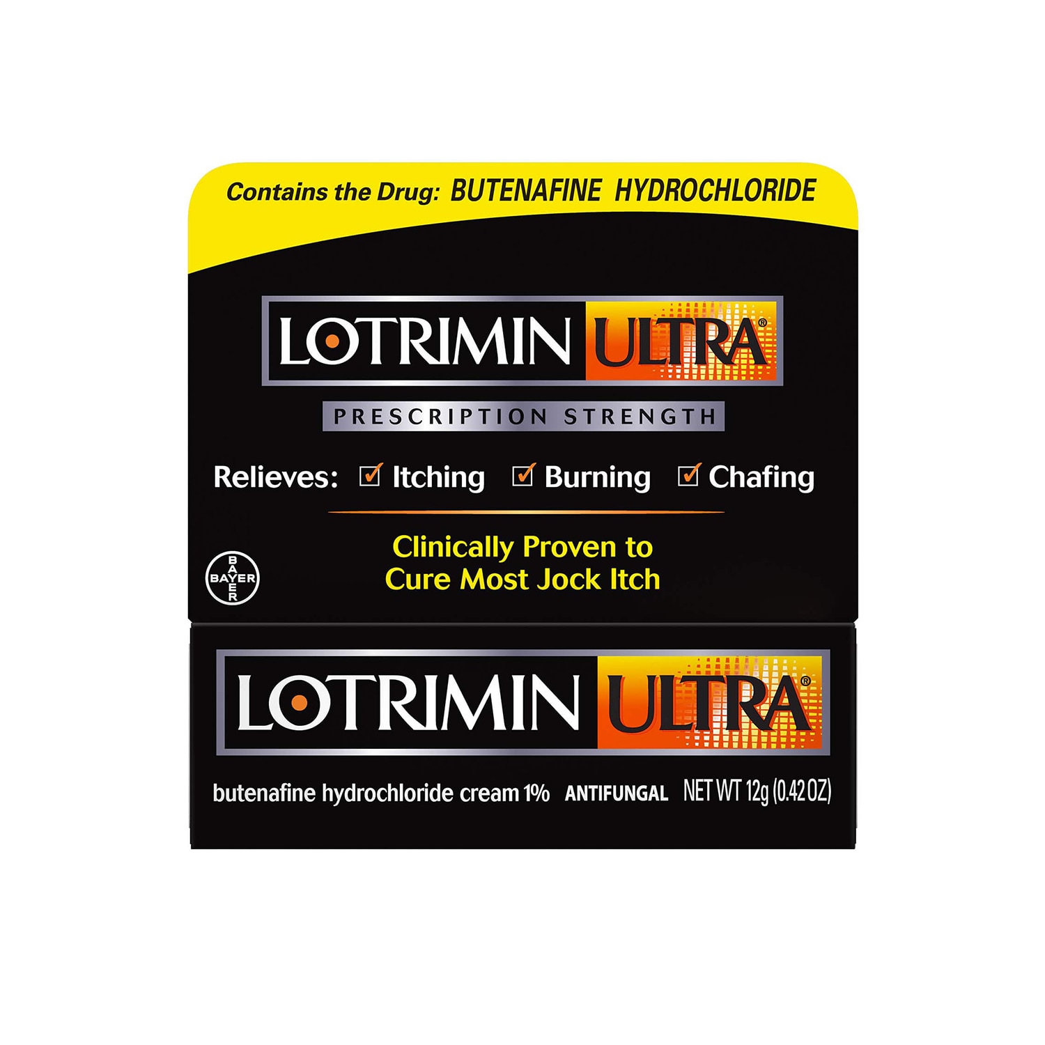 yellow and black box of lotrimin jock itch cream
