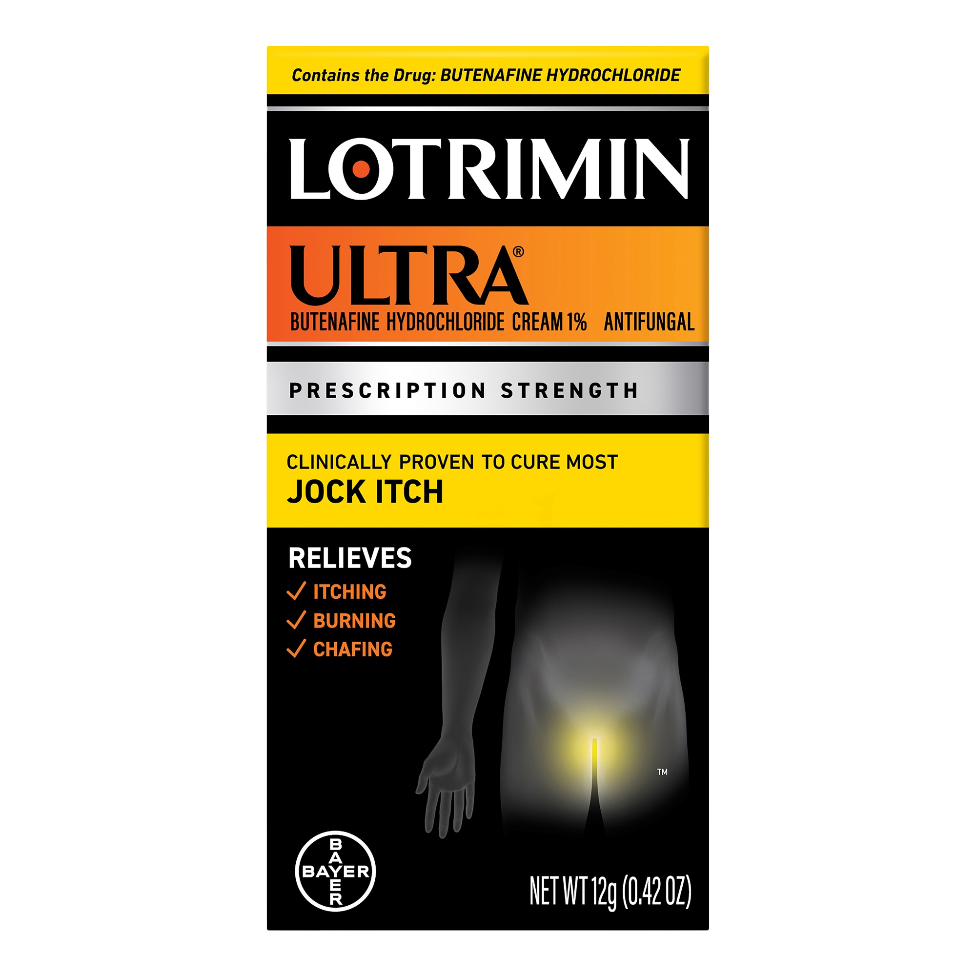 yellow and black box of lotrimin jock itch cream