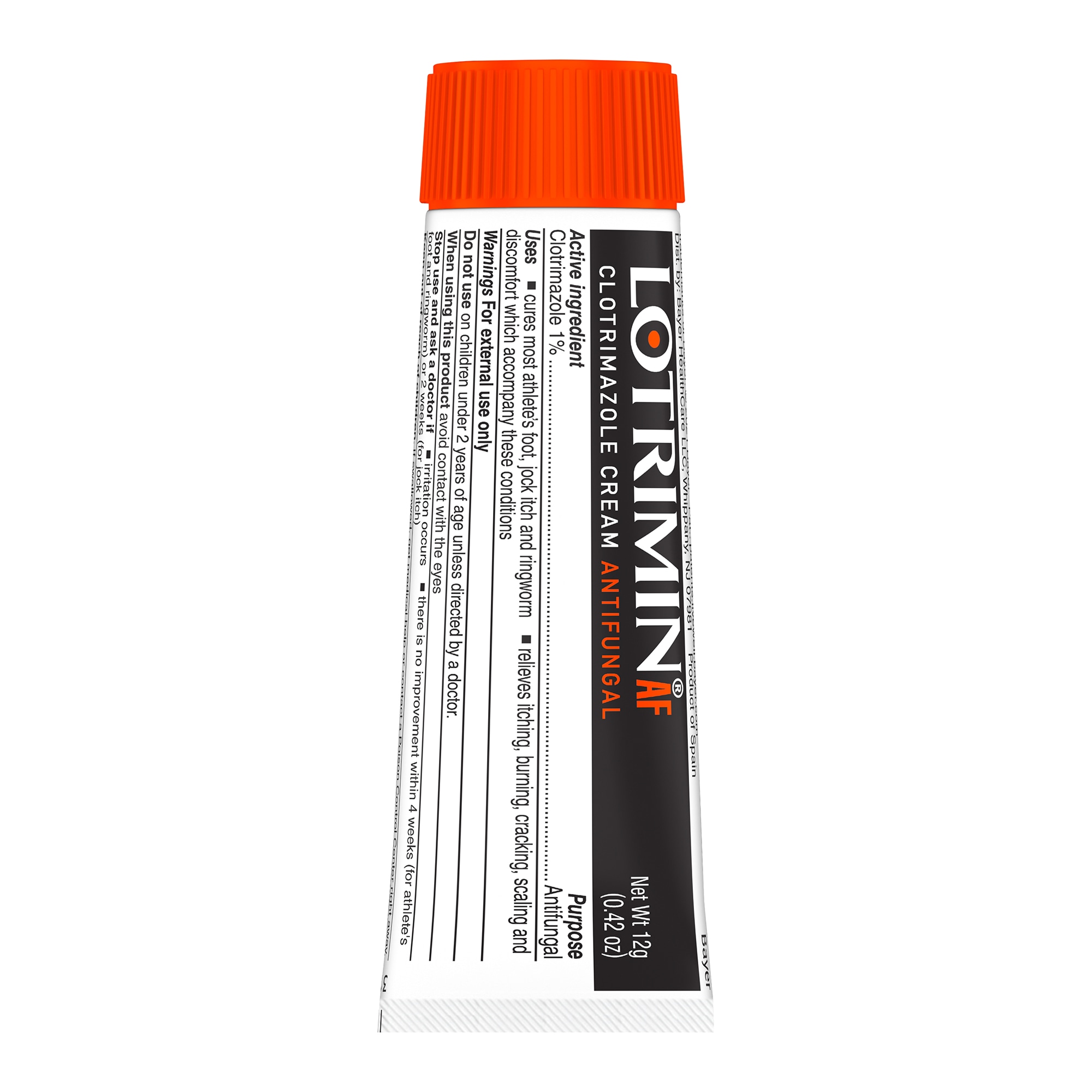 tube lotrimin cream box showing  information 