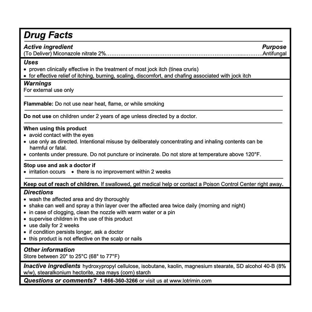 drug facts for Lotrimin® AF Jock Itch Antifungal Powder Spray