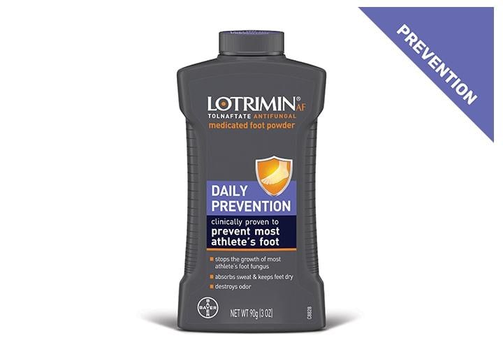 gray container of Lotrimin® AF Athlete's Foot Daily Prevention Medicated Foot Powder