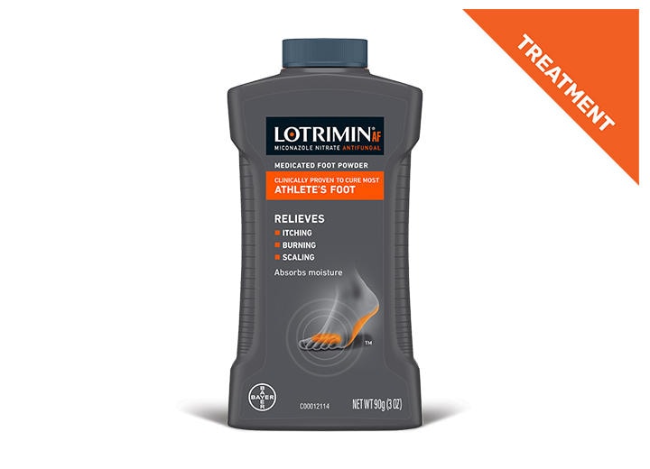 gray container of Lotrimin® AF Athlete's Foot Medicated Foot Powder