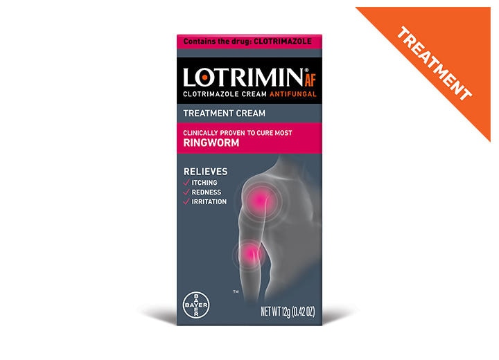 gray and pink box can of Lotrimin® AF Ringworm Cream