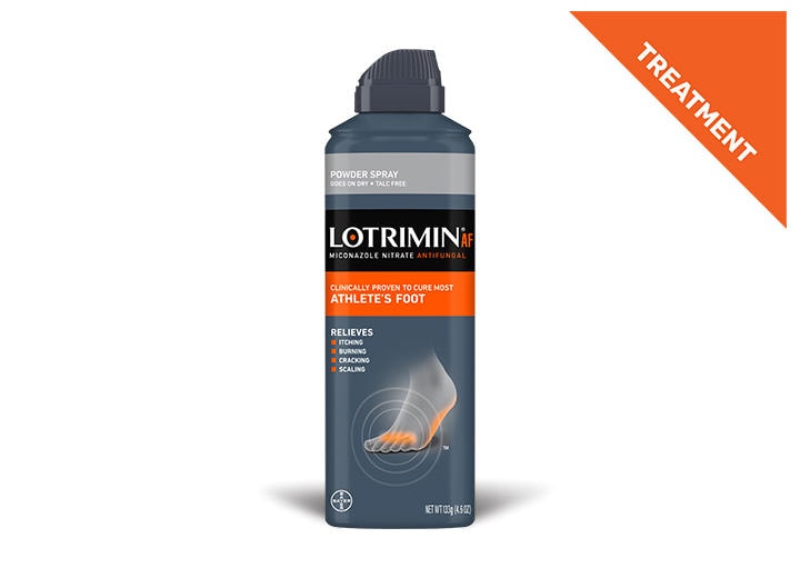 gray can of Lotrimin® AF Athlete's Foot Powder Spray